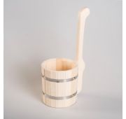Ковш бондарный 1,3 л. с вертикальной ручкой, липа
