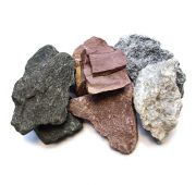 Камни для бани Микс (ДУНИТ,КВАРЦИТ,ТАЛЬКОХЛОРИТ) (коробка 30кг)