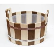 Шайка с пластиковой вставкой 10л «Зебра» комбинированная термолипой, липа