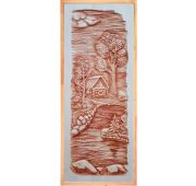 Дверь для бани массив 3D Одинокая елка 1900*700*40, сорт А, Липа