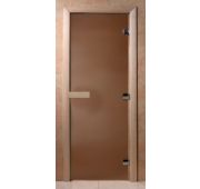 Дверь из каленого стекла 1800*680/1790*690 8мм, матовая(бронза), осина