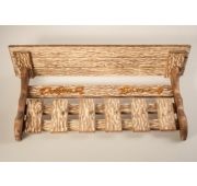 Полка-вешалка «Добрая банька» 6 кр. состаренная, липа